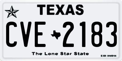 TX license plate CVE2183
