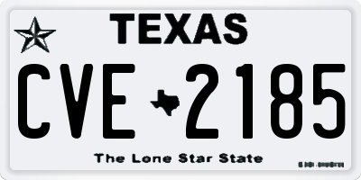 TX license plate CVE2185