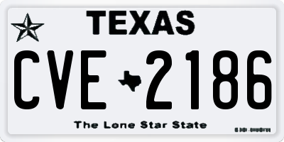 TX license plate CVE2186