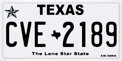 TX license plate CVE2189