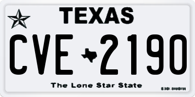 TX license plate CVE2190