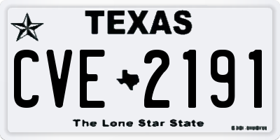 TX license plate CVE2191