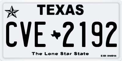 TX license plate CVE2192
