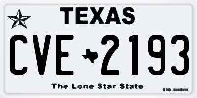 TX license plate CVE2193