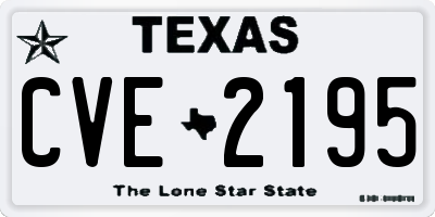 TX license plate CVE2195