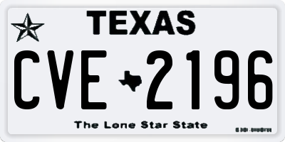 TX license plate CVE2196