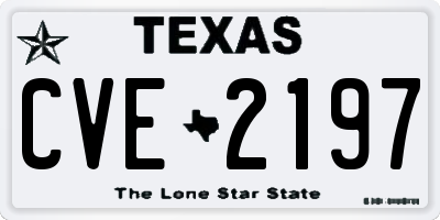 TX license plate CVE2197