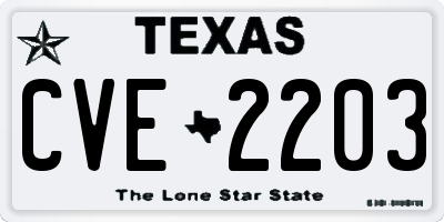 TX license plate CVE2203