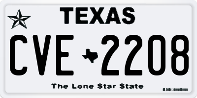 TX license plate CVE2208