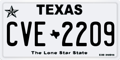 TX license plate CVE2209