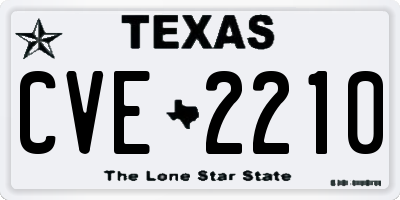 TX license plate CVE2210