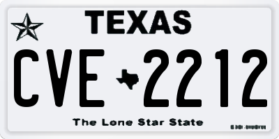 TX license plate CVE2212