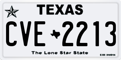 TX license plate CVE2213