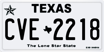TX license plate CVE2218