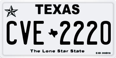 TX license plate CVE2220