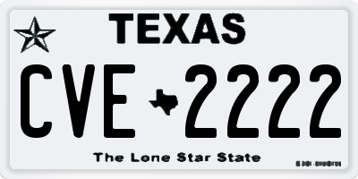 TX license plate CVE2222
