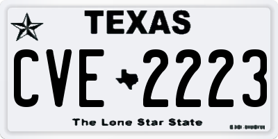 TX license plate CVE2223