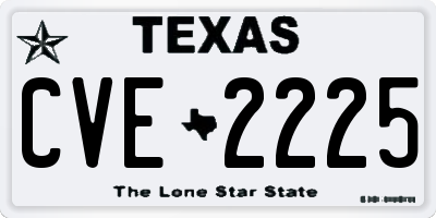 TX license plate CVE2225