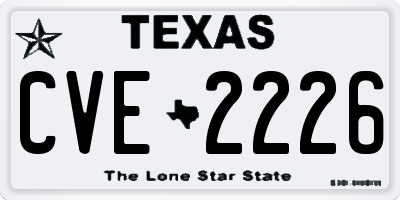 TX license plate CVE2226