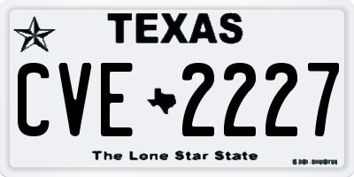 TX license plate CVE2227