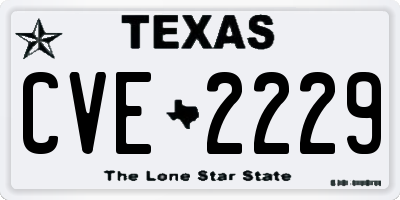TX license plate CVE2229
