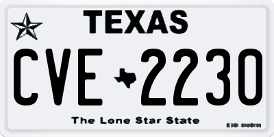 TX license plate CVE2230