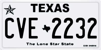 TX license plate CVE2232