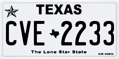 TX license plate CVE2233