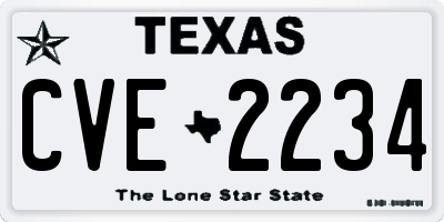 TX license plate CVE2234