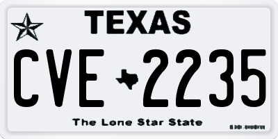 TX license plate CVE2235