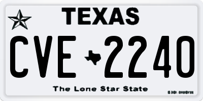 TX license plate CVE2240