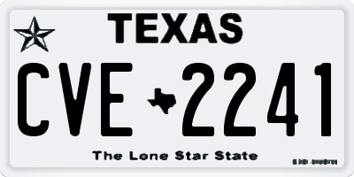 TX license plate CVE2241