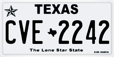 TX license plate CVE2242