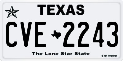 TX license plate CVE2243