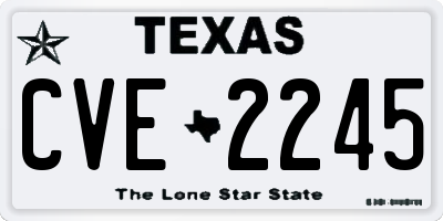 TX license plate CVE2245