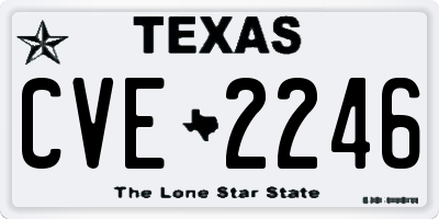 TX license plate CVE2246