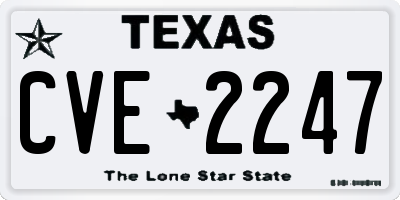 TX license plate CVE2247