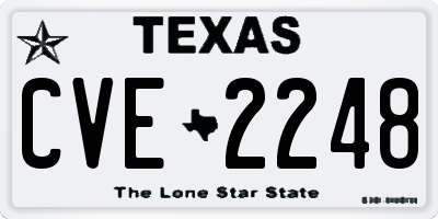 TX license plate CVE2248