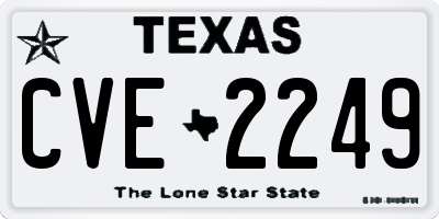TX license plate CVE2249