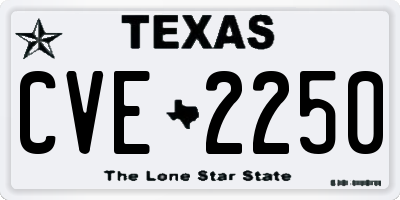 TX license plate CVE2250