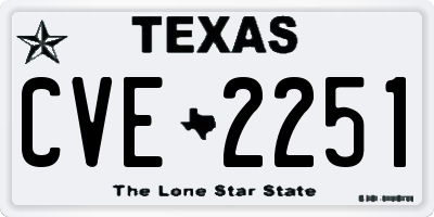 TX license plate CVE2251