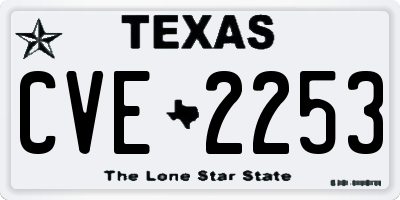 TX license plate CVE2253