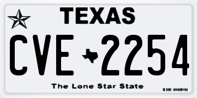 TX license plate CVE2254