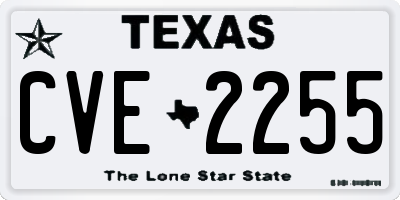 TX license plate CVE2255
