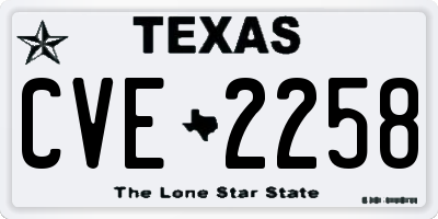 TX license plate CVE2258