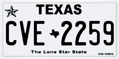 TX license plate CVE2259
