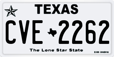 TX license plate CVE2262