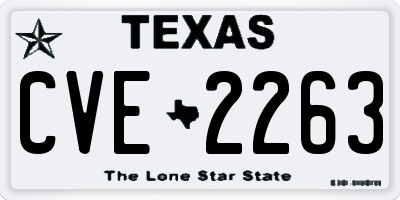 TX license plate CVE2263