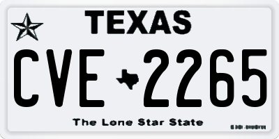 TX license plate CVE2265