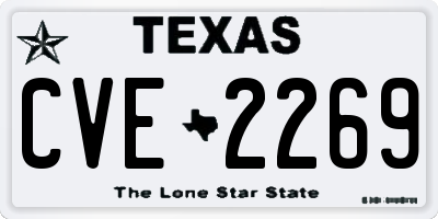 TX license plate CVE2269